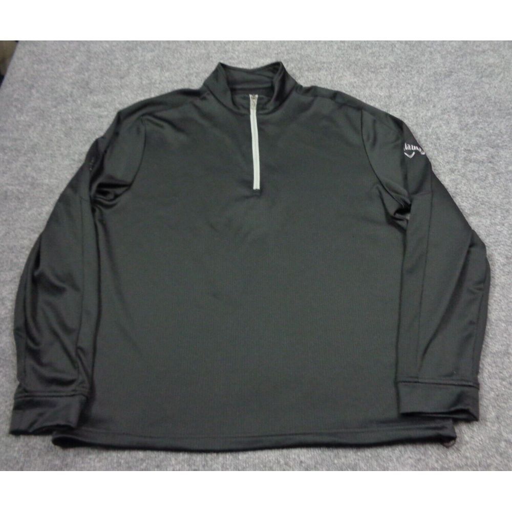 Callaway Sweatshirt Mens M Black 1/4 Zip Weather Series Warm Golf Windrpoof